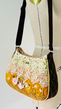 Load image into Gallery viewer, Patchwork Quilted Shoulder Bag, Hexagon Patchwork bag - Autumn colors