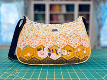 Load image into Gallery viewer, Patchwork Quilted Shoulder Bag, Hexagon Patchwork bag - Autumn colors