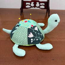 Load image into Gallery viewer, pincushion; cute pincushion; animal pincushion; DIY pincushion; Turtle pincushion, Pins, Walnut crust pincushion, sewing pins