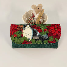 Load image into Gallery viewer, Decorative clutch with cat and mouse design on a white background