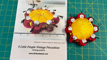 Load image into Gallery viewer, Vintage pincushion with 8 little people PDF sewing pattern