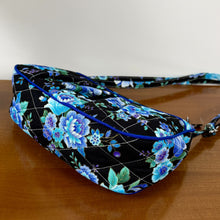 Load image into Gallery viewer, Quilted Small Crossbody Shoulder Bag - Blue Floral
