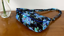 Load image into Gallery viewer, Quilted Small Crossbody Shoulder Bag - Blue Floral