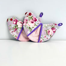 Load image into Gallery viewer, Pick any Pair of Bird-shaped Potholders/Oven Mitts - Purple Love