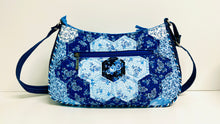 Load image into Gallery viewer, Patchwork Shoulder Bag, Hexagon Patchwork bag -blue