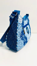 Load image into Gallery viewer, Patchwork Shoulder Bag, Hexagon Patchwork bag -blue
