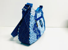 Load image into Gallery viewer, Patchwork Shoulder Bag, Hexagon Patchwork bag -blue