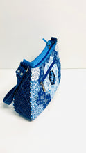 Load image into Gallery viewer, Patchwork Shoulder Bag, Hexagon Patchwork bag -blue