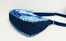 Load image into Gallery viewer, Patchwork Shoulder Bag, Hexagon Patchwork bag -blue