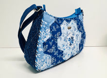 Load image into Gallery viewer, Patchwork Shoulder Bag, Hexagon Patchwork bag -blue