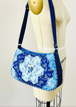 Load image into Gallery viewer, Patchwork Shoulder Bag, Hexagon Patchwork bag -blue