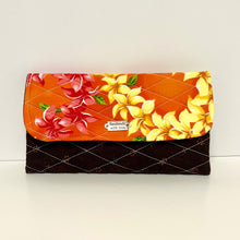 Load image into Gallery viewer, Handmade Hawaiian-print fabric bifold wallet with 12 card slots;
Tropical leaf-pattern cotton wallet with card holder compartments;
Unique artisan-made cotton bifold wallet – island-inspired accessory;
Hawaiian fabric wallet, durable cash/card holder;
Eco-friendly handmade wallet gift for men and women