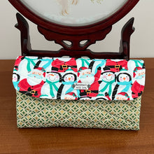 Load image into Gallery viewer, Handmade Bifold Fabric Wallet with 12 Card Slots - Christmas Style