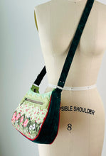 Load image into Gallery viewer, Patchwork Quilted Shoulder Bag, Hexagon Patchwork bag - Green Garden