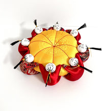 Load image into Gallery viewer, Pin Cushion Sewing Pattern; Pincushion Pattern; DIY Pincushion; Sewing pattern for beginner; 8 little people Pincushion; vintage pincushion; chinese pincushion; Asian pincushion; Pincushion with 8 little people.