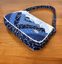 Load image into Gallery viewer, Patchwork and Log Cabin Bag Template; PDF Quilted Handbag Tutorial; Contemporary Patchwork Bag Pattern; Log Cabin Quilted Shoulder Bag DIY; PDF Downloadable Patchwork Purse Instructions; Patchwork Log Cabin Style Handbag; Quilting and Sewing PDF Pattern; Log Cabin Patchwork Bag Craft Kit; Patchwork Bag Making Guide PDF; Log Cabin Quilted Tote Bag Sewing Tutorial;