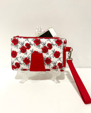Load image into Gallery viewer, Fabric Wallets -Roses in white
