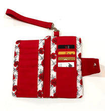Load image into Gallery viewer, Fabric Wallets -Roses in white