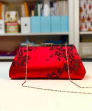 Load image into Gallery viewer, Clutch; evening clutches for weddings; wedding clutch; wedding clutch bag; purse. silk purses; red purse