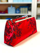 Load image into Gallery viewer, Clutch; evening clutches for weddings; wedding clutch; wedding clutch bag; purse. silk purses; red purse