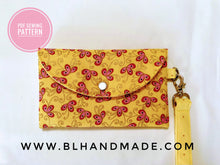 Load image into Gallery viewer, Wallet sewing pattern; wallet pattern;  free sewing pattern; coin purse sewing pattern; diy fabric wallet tutorial;  easy wallet sewing pattern