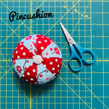 Load image into Gallery viewer, Red Floral Patchwork Pincushion