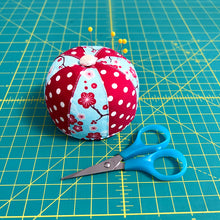 Load image into Gallery viewer, Red Floral Patchwork Pincushion