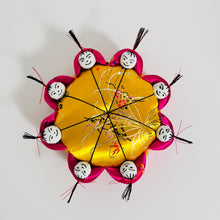 Load image into Gallery viewer, Silk vintage Chinese Eight little persons Pincushion Pink