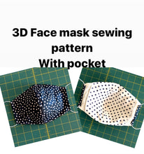 Load image into Gallery viewer, Facemask; facemask with pocket; face mask sewing pattern with  pocket