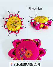 Load image into Gallery viewer, Silk vintage Chinese Eight little persons Pincushion Pink
