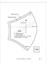 Load image into Gallery viewer, face mask sewing pattern. face mask with filter; cotton face mask