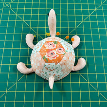 Load image into Gallery viewer, Turtle Patchwork Pincushion Sewing Pattern for instant download