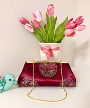Load image into Gallery viewer, Clutch; evening clutches for weddings; wedding clutch; wedding clutch bag; purse. silk purses