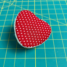 Load image into Gallery viewer, Heart Shaped Patchwork Pincushion - bird
