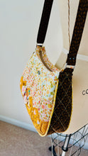 Load image into Gallery viewer, Patchwork Quilted Shoulder Bag, Hexagon Patchwork bag - Autumn colors
