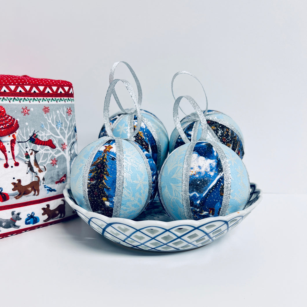 Christmas ornaments (set of 4)- blue