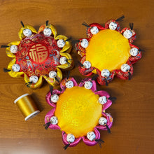 Load image into Gallery viewer, Vintage Pincushion with eight little persons, Silk pincushion - Red
