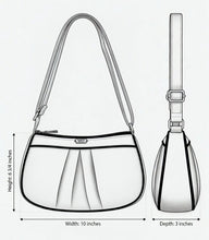 Load image into Gallery viewer, Measurement diagram of a handbag with dimensions labeled

