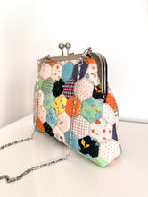 Load image into Gallery viewer, Quilted cotton clutch purse with 6.5&quot; (16.5cm) wide metal frame

