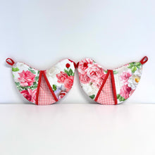 Load image into Gallery viewer, Pick any Pair of Bird-shaped Potholders/Oven Mitts - Flowers
