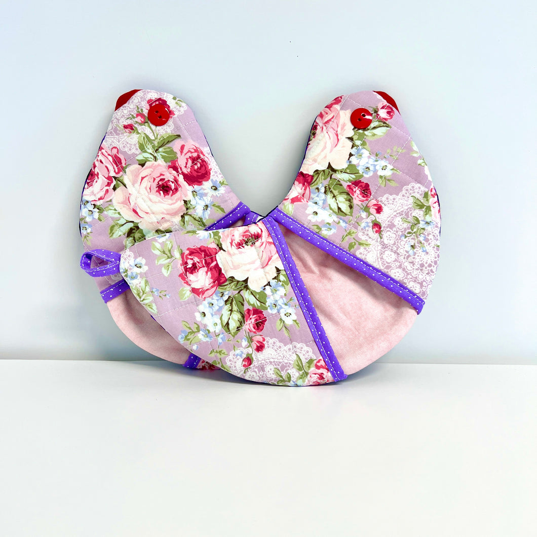 Pick any Pair of Bird-shaped Potholders/Oven Mitts - Purple Love