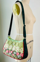 Load image into Gallery viewer, Patchwork Quilted Shoulder Bag, Hexagon Patchwork bag - Green Garden
