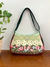 Load image into Gallery viewer, Patchwork Quilted Shoulder Bag, Hexagon Patchwork bag - Green Garden
