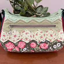 Load image into Gallery viewer, Patchwork Quilted Shoulder Bag, Hexagon Patchwork bag - Green Garden
