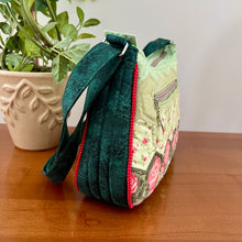 Load image into Gallery viewer, Patchwork Quilted Shoulder Bag, Hexagon Patchwork bag - Green Garden
