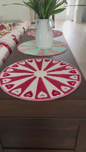 Load and play video in Gallery viewer, Quilt table topper, Patchwork table topper - love life
