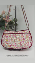 Load and play video in Gallery viewer, Quilted Small Crossbody Shoulder Bag - Red Floral
