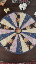 Load and play video in Gallery viewer, Patchwork quilted table topper (D: 18 1/2") - Patriot eagle
