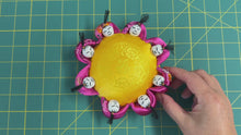Load and play video in Gallery viewer, Vintage Pincushion with eight little persons, Silk pincushion - Pink
