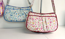 Load and play video in Gallery viewer, Quilted Small Crossbody Shoulder Bag - Purple Floral
